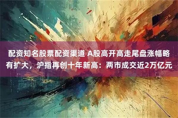 配资知名股票配资渠道 A股高开高走尾盘涨幅略有扩大，沪指再创十年新高：两市成交近2万亿元